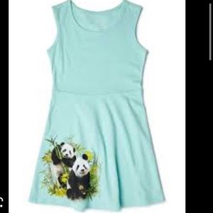 Cute Green Fit & Flare Crew Neck Above Knee Dress Panda Bamboo 7 8